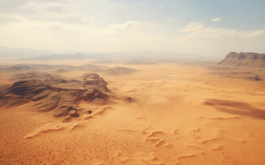 Fototapeta na wymiar landscape illustration of sand dunes in the desert. Created with Generative AI