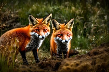 Obraz premium red fox vulpes Created using generative AI tools