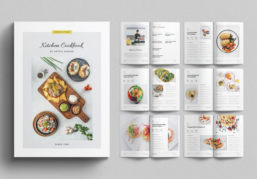 Kitchen Cookbook Layout Brochure Template
