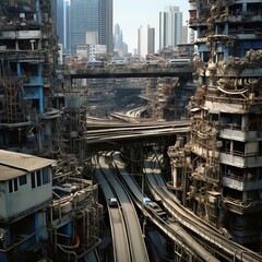 Fototapeta premium Poor infrastructure in the megacities