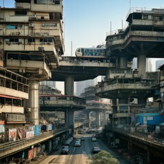 Fototapeta premium Poor infrastructure in the megacities