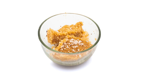 Indian home made sweet on bowl, isolated