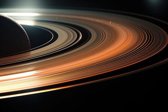 Close up of the Rings of Saturn from a spacecraft - AI Generated