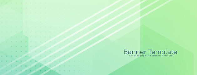 Soft green geometric design modern banner template