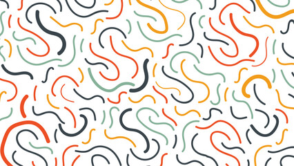 Random line with hand draw motif pattern. colorful Colorful line doodle seamless pattern. Chaos doodles, abstract scribble, abstract background, hand drawn lines. Creative minimalist style art.