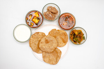 Indian home made food thali on the occasion of festival