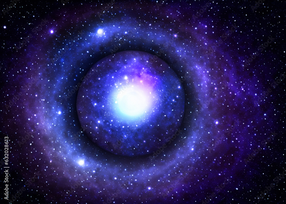 Wall mural abstract illustration of galaxy nebula meditation and space concept created with generative ai techn