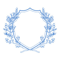 Wedding crest floral branch design