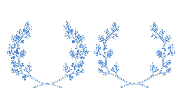 Wedding crest nature branch set