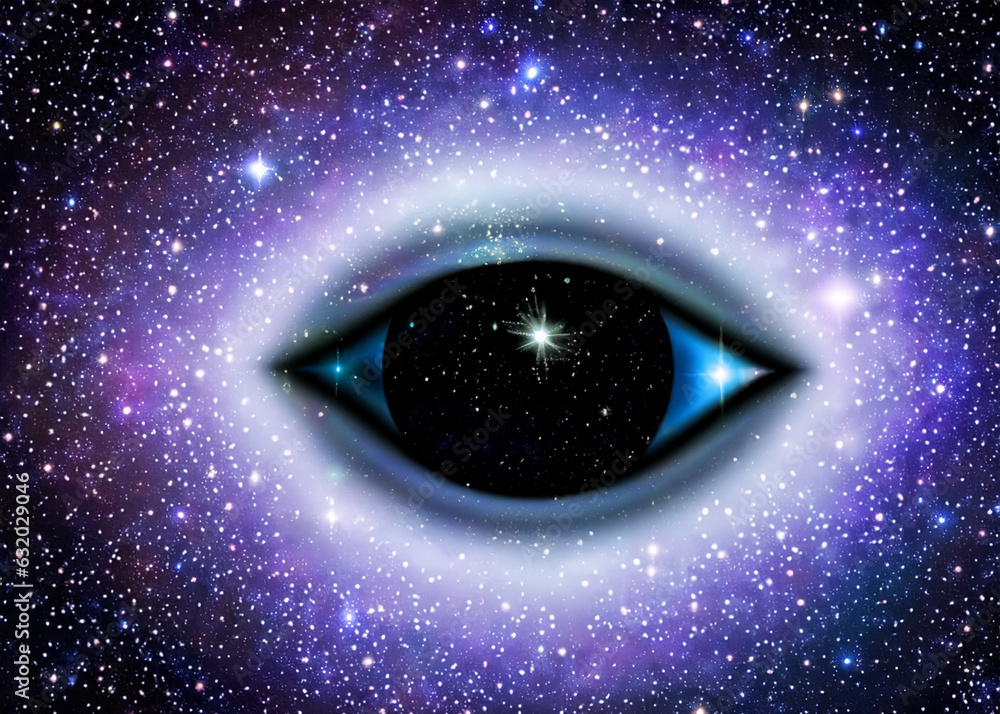 Wall mural abstract illustration of galaxy nebula meditation and space concept created with generative ai techn