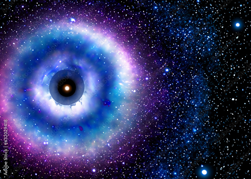 Wall mural abstract illustration of galaxy nebula meditation and space concept created with generative ai techn