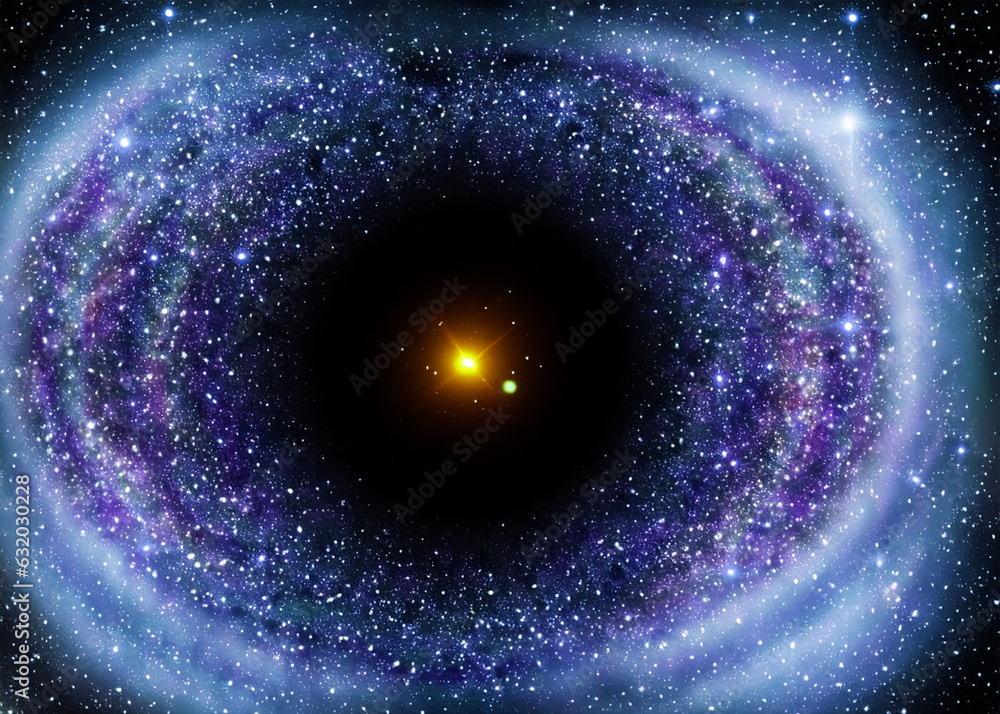 Wall mural abstract illustration of galaxy nebula meditation and space concept created with generative ai techn