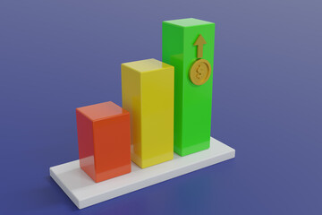 Doller Market graph Concept Background, Major Doller graph backdrop with graph going up