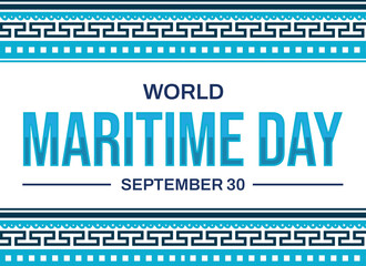 World Maritime day wallpaper design with colorful shapes and typography in the center