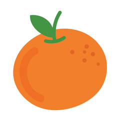 Illustration of oranges with stem and green leaves for fruit, spring, summer juice, picnic, grocery shopping, supermarket, Korean Chuseok holiday, menu, recipe, cafe, restaurant, vegan, nature, garden