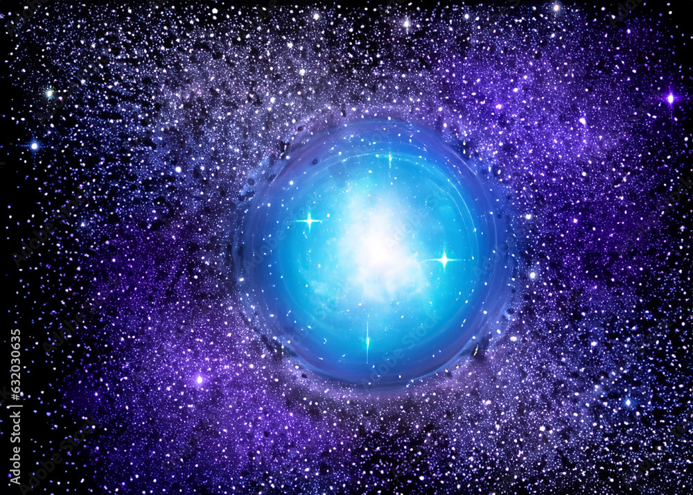 Wall mural abstract illustration of galaxy nebula meditation and space concept created with generative ai techn