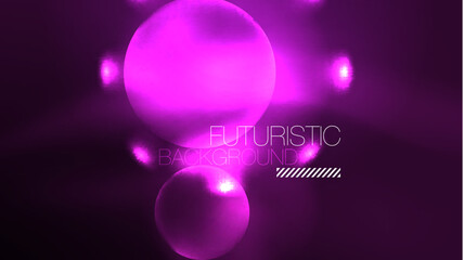 Circles with bright neon shiny light effects, abstract background wallpaper design