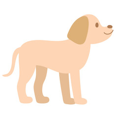 Illustration of Labrador or Golden Retriever dog breeds for cartoon character, comic, mascot, puppy, animal, dog sticker, pet, vet, paw friend, cute patches, brooch, adopt pet, shirt print, logo, icon