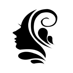 beauty girl face vector icon