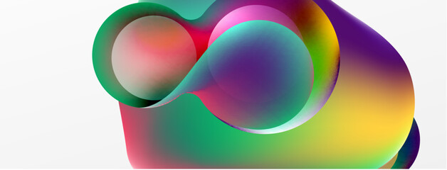 Fluid abstract background. Liquid color gradients composition. Round shapes and circle flowing design for wallpaper, banner, background or landing