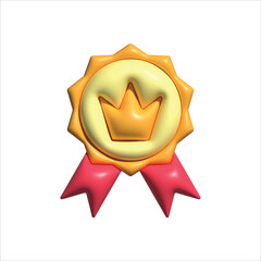 3d rendered medal reward verified rating badge icon