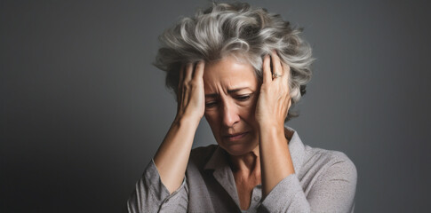 Sad woman elderly old