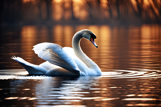 swan on the lake Generative AI