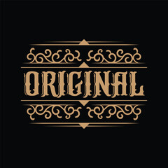 retro vintage logo design, with cool ornament ornament for islamic theme and classic theme