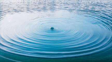 Serene water rings photograph. Generative AI.