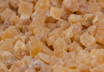 candied fruits as a background.