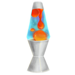 Lava lamp hand painting Isolate