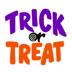 Hand drawn TRICK OR TREAT letters png for Halloween campaign logo, font, typography, text, message, calligraphy, sticker, standee, fashion, accessory, patches, shirt print, brooch, decoration, event