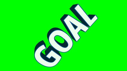 GOAL 3d text animation with chroma key green screen - Powered by Adobe