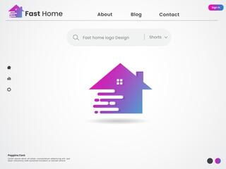 Fast home logo design. Smart home tech. House. Real estate. Fast logo. Network. Business. Creative. Fast house. Unique. Premium template