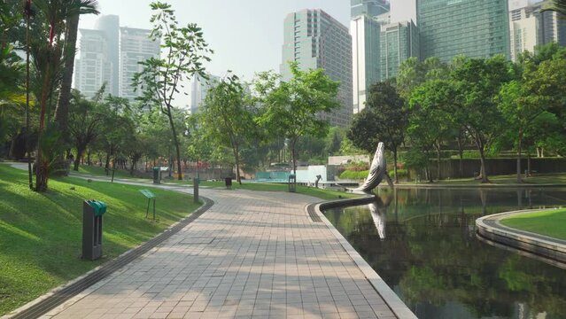 Awesome view of the KLCC Park in Kuala Lumpur, Malaysia