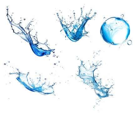 Water sdrop plash variations on tranparency backround. Generative AI