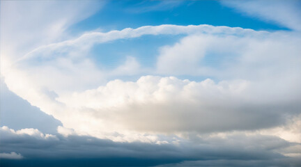 Serene cloud rings photograph. Generative AI.