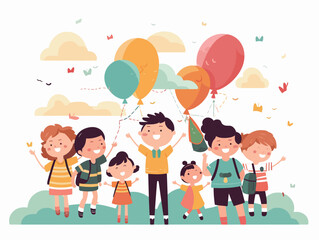 Fototapeta premium Children are playing happily on Children's Day