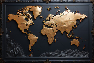 Generative ai world topography geographical map, globe