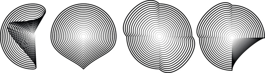 Lines in Circle Form . Spiral Vector Illustration .Technology round. Wave Logo . Design element . Abstract Geometric shape .