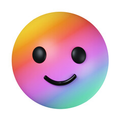 Fototapeta premium 3d emoji ride Month. smile emoji rainbow color. icon isolated on gray background. 3d rendering illustration. Clipping path.