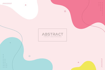 Modern abstract liquid colorful pastel memphis style background
