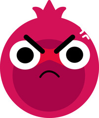 Pomegranate Face Over Angry