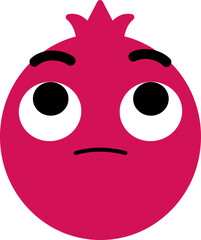 Pomegranate Face Looking Up