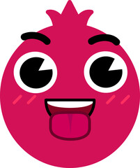Pomegranate Face Tongue Out Open Eye