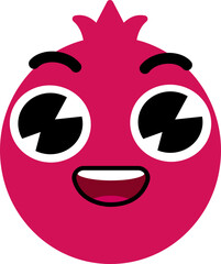 Pomegranate Face Wide Smile