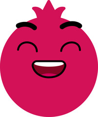 Pomegranate Face Smile Open Mouth