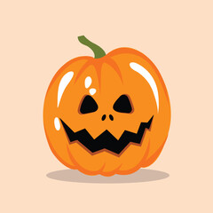 Halloween pumpkin. Vector cartoon Illustration.