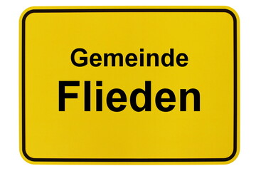 Illustration eines Ortsschildes der Gemeinde Flieden in Hessen