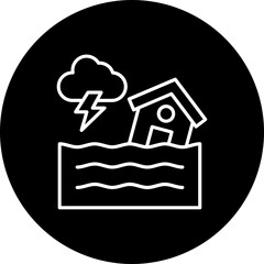 Flooded House Icon